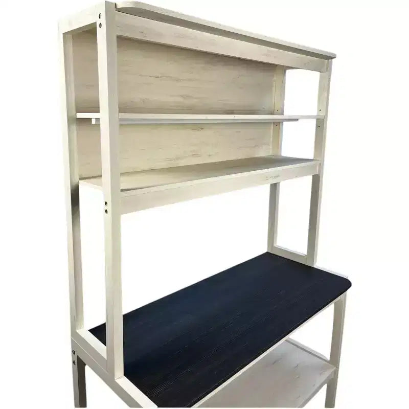 Scaffale da Panettiere a 5 Ripiani in Legno con Supporto per MicroondeScaffale Portaoggetti Autoportante per Cucina, Sala da Pranzo o Ufficio