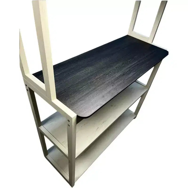 Scaffale da Panettiere a 5 Ripiani in Legno con Supporto per MicroondeScaffale Portaoggetti Autoportante per Cucina, Sala da Pranzo o Ufficio