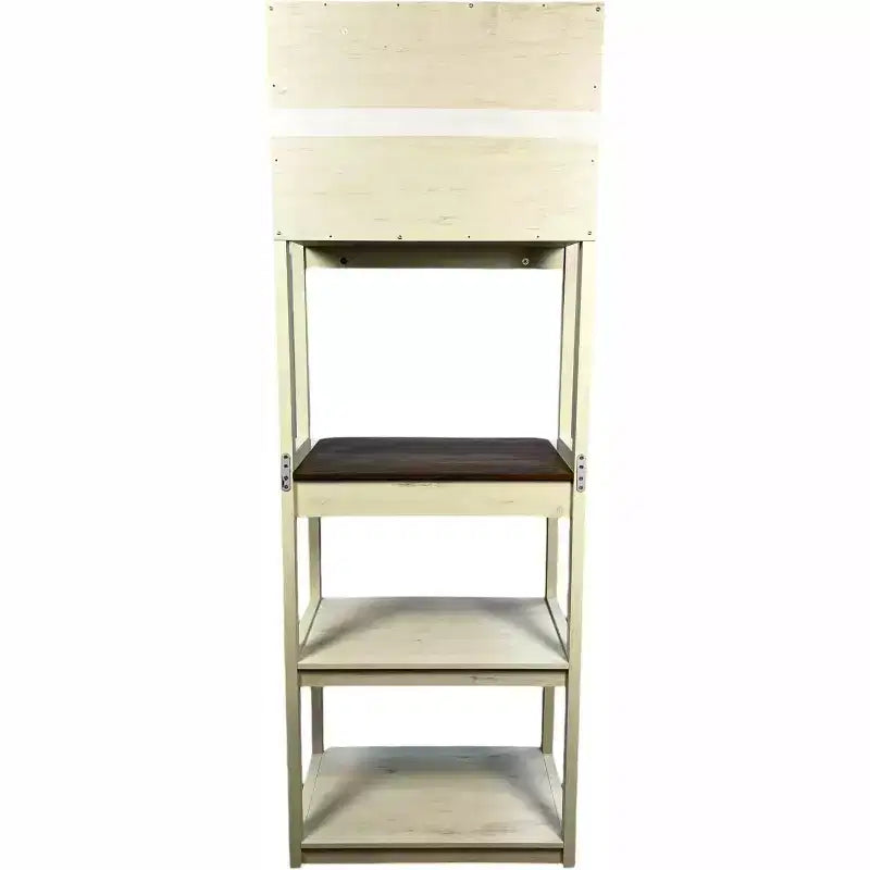 Scaffale da Panettiere a 5 Ripiani in Legno con Supporto per MicroondeScaffale Portaoggetti Autoportante per Cucina, Sala da Pranzo o Ufficio