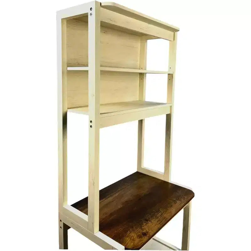 Scaffale da Panettiere a 5 Ripiani in Legno con Supporto per MicroondeScaffale Portaoggetti Autoportante per Cucina, Sala da Pranzo o Ufficio