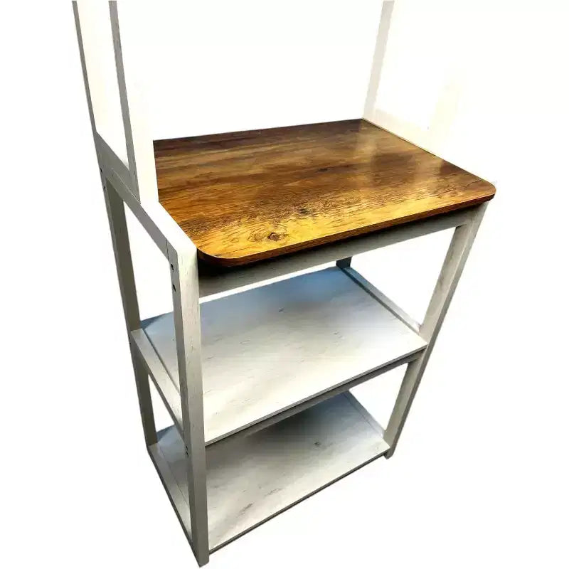Scaffale da Panettiere a 5 Ripiani in Legno con Supporto per MicroondeScaffale Portaoggetti Autoportante per Cucina, Sala da Pranzo o Ufficio