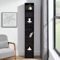 8-Tier Media Tower Rack, CD DVD Slim Storage Cabinet with Adjustable Shelves, Tall Narrow Bookcase Display Bookshelf for Home Office