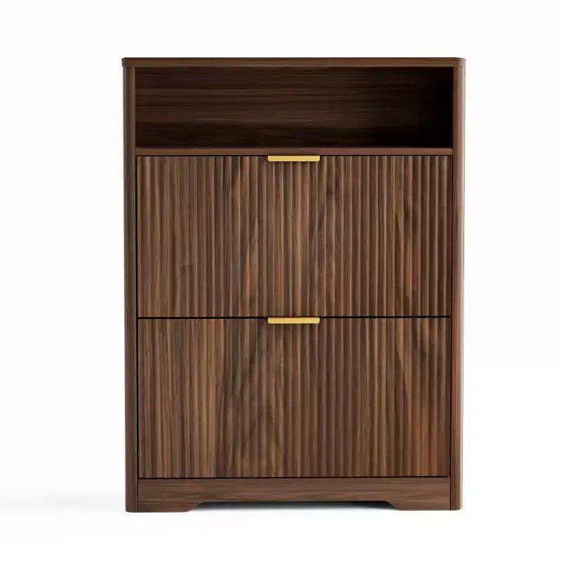 Scarpiere Moderne con 2 Cassetti a Ribalta e Ripiani Rimovibili, Organizer per Scarpe da Ingresso per Corridoio o Soggiorno