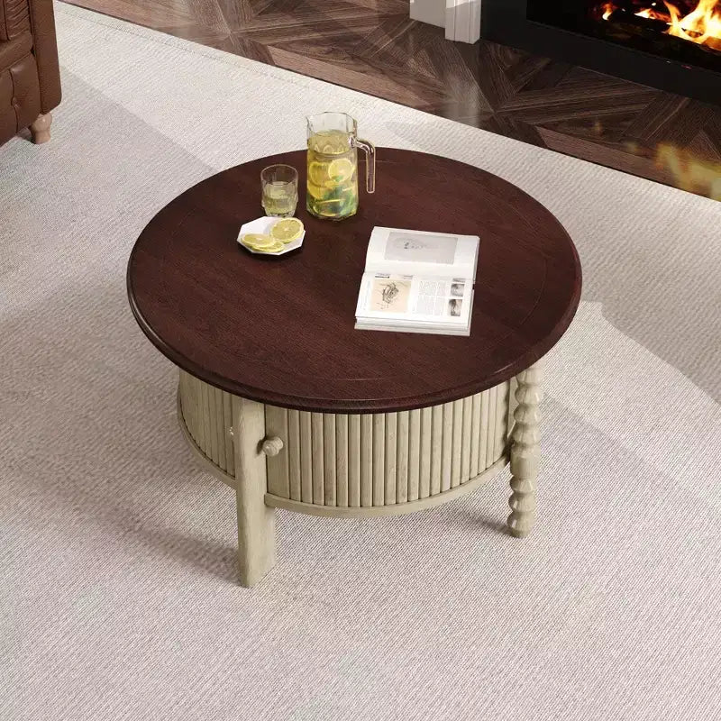 Tavolino da salotto di lusso 30.3, tavolino da cocktail moderno di metà secolo, tavolino d'accento vintage con ante scorrevoli, capacità di 100 kg